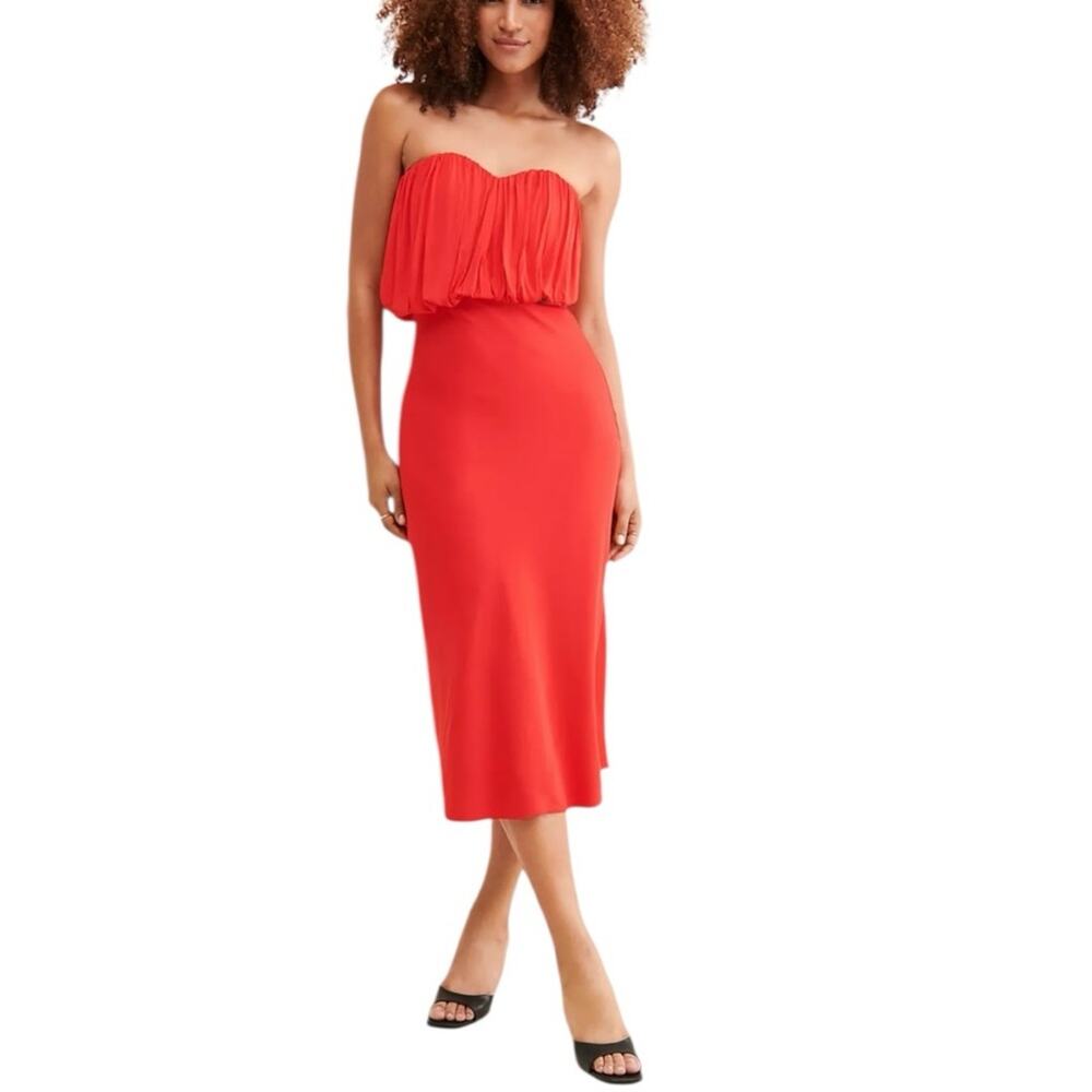 Anthropologie x Third Form Strapless Cut Out‎ Cocktail Dress Red Size 4